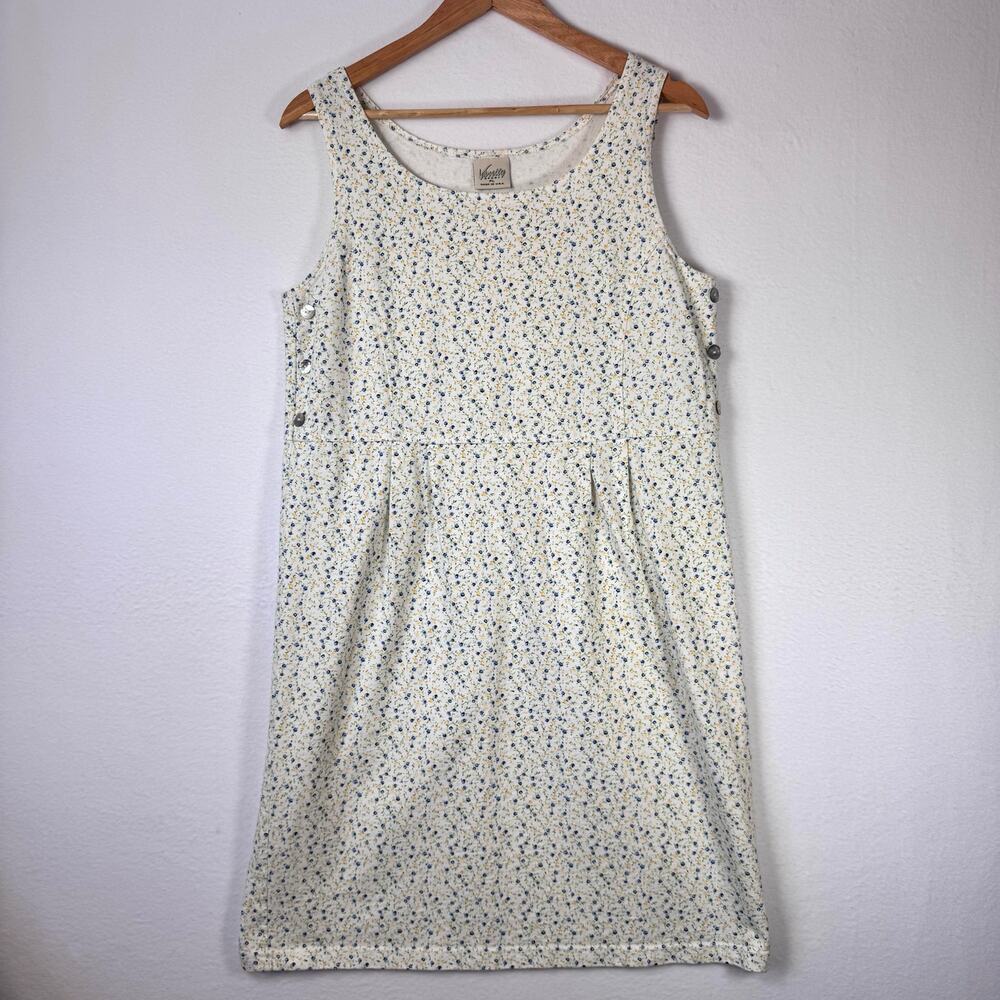 VARSITY SPORT Feminine Ditsy Floral Sleeveless Cotton Dress Made in USA Size PL